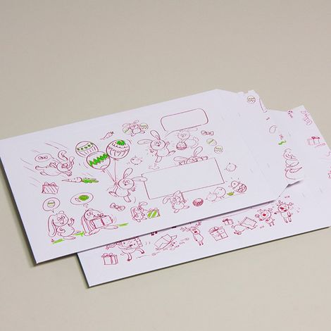 Lot de 5 enveloppes carton B-Box 4 imprimée PQUES format 250x353 mm