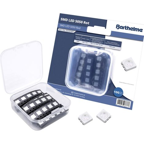 Barthelme SMD-LED-Set 5050 Rot 1000 mcd 120 ° 60 mA 2 V 100 St. Bulk