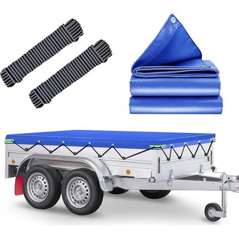 Tarpaulin Trailer, 256 x 145 x 8 cm, Waterproof Protection Plate with Rope, for LPA 250/13 and 251 x 137 cm Trailer (1/5)