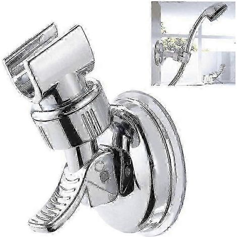 Support universel réglable pour pommeau de douche à main avec ventouse, pommeau de douche entièrement électroplaqué pour une utilisation dans la salle de bain. (1/5)