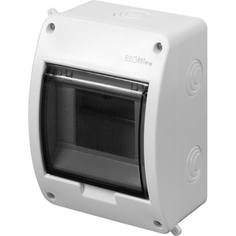 Elegante cuadro de distribución de superficie tipo EP 1/5, 5 módulos, IP40, terminal N