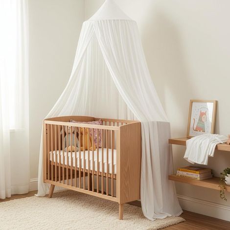 Trintion Mosquito Net Bed Canopy for Twin/Full/Queen Beds Soft, Breathable Polyester, Blocks Glare, Skin-Friendly, Provides Effective Mosquito Protection, Easy Installation (White)
