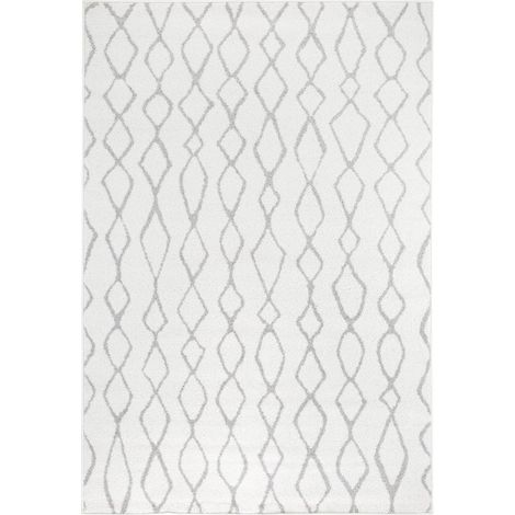 Tapis berbère motif ethnic 60x110 crème et gris BALANIO (1/5)