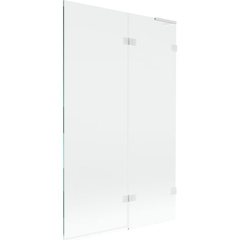 Mexen Lunar L paroi de baignoire 2 volets droit 110 x 150 cm, transparent, blanc - 897L-110-100-20-00-P