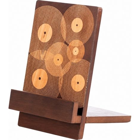 Porte-disques vinyles en bois massif, amovible, rangement CD incliné, support de bureau multifonctionnel - Style 2 (1/5)