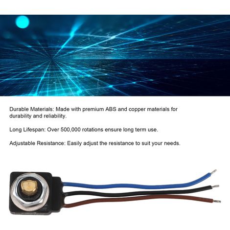 Ortviai Potentiomètre rotatif 10 kΩ linéaire IP65 avec câble, 3 broches, boîtier ABS et contact cuivre, modèle RP10K (1/4)