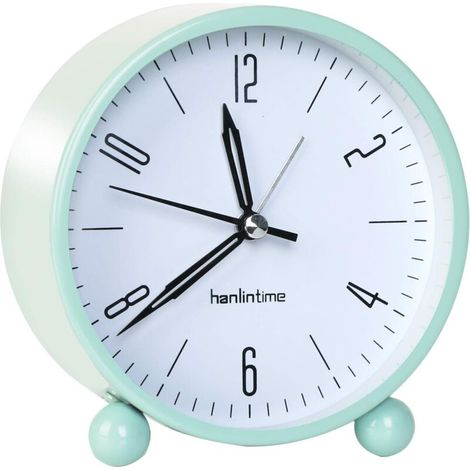 Réveil Matin, Réveil Silencieux sans Tic-Tac, Réveils de Voyage avec la lumière de Nuit pour Garçons et Les Filles, Chambre, Bureau (Blanc) (1/5)
