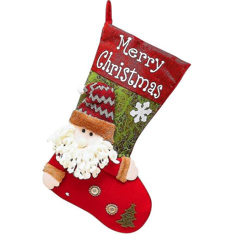 Chaussette de Noël Père Noël Bonbons Sac Chaussette Décoration à suspendre au sapin de Noël Cadeau (1/2)