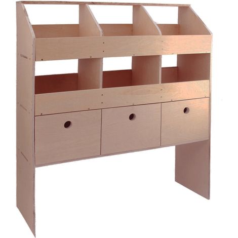 Monster Racking - Scaffale Universale per Furgone e Van in Legno Compensato 6 Scompartimenti 3 Cassetti 102 x 30 x 120cm (1/5)