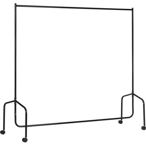 Portant à vêtements roulant solide, tringle en acier noir charge 180 kg, 180 x 60 x 170 cm, penderie mobile avec roulettes (1/5)