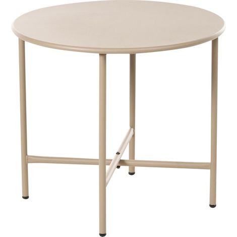 Table de Bistrot Moderne en Acier Galvanisé avec Revêtement en Poudre Beige Ovaro (1/5)