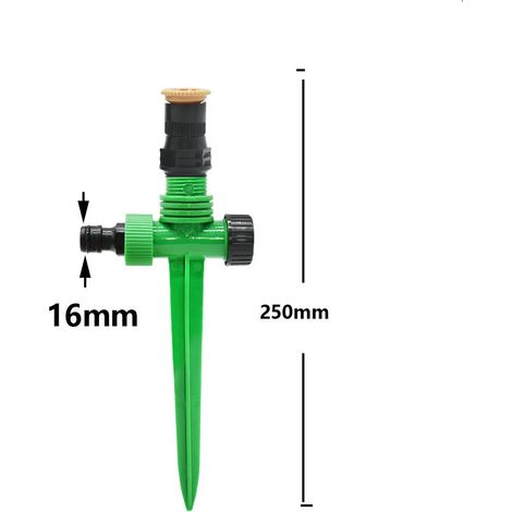 (C) Arroseur à eau avec filetage de 1/2 pouce, support en plastique, réglable de 0 à 360 degrés, buse d'arrosage et d'irrigation pour jardins, pelouses et exploitations agricoles (1/5)