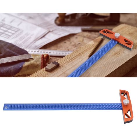 Anreißlineal für Holzbearbeitung, Lochlineal, Winkellineal, Multifunktionslineal, Lineal aus Aluminiumlegierung T-300 mm, T-400 mm, T-400 mm (1/5)