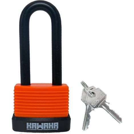 Cadenas étanches en aluminium 92/40L-4P avec longue anse et clé (corps en acier laminé avec boîtier thermoplastique) pour garage, clôture, abri de jardin (1/5)
