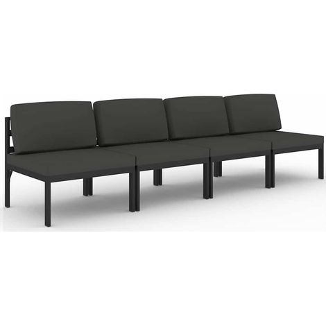 Maison Exclusive - Divano da Giardino a 4 Posti con Cuscini in Alluminio Antracite (1/5)