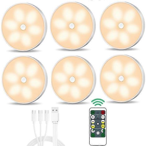 Lampe LED couleur chaude pour placard, sans fil, avec détecteur de mouvement et éclairage intégré. (1/5)