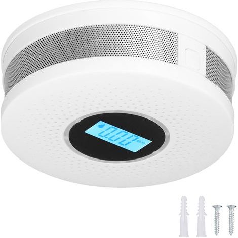 Carbon monoxide smoke detector combined with photoelectric sensor, audible and visual alarm, LCD display, security alert (1/5)