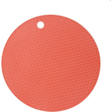 Tapis de cuisine rond en silicone antidérapant et résistant à la chaleur, 17 cm de diamètre, pour plan de travail. (1/5)