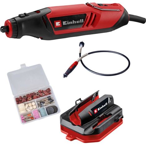 Einhell TC-MT 150 E Multifunktions-Rotationswerkzeug (150 W, elektronische Drehzahlregelung, max. 35.000 U/min, Spindelarretierung, wird mit 117 Zubehörteilen geliefert) (1/4)