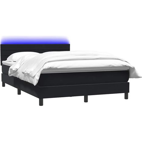 Giroletto a Molle con Materasso Nero 160x210 cm in Velluto vidaXL (1/5)