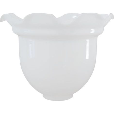 LEUCOJUM 13x17cm glänzend weißer Opalglas-Lampenschirm mit 5cm Öffnung