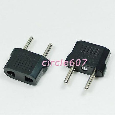 Adaptateur de prise électrique US vers EU Euro Europe - Convertisseur de prise de voyage mâle pour tête (1/2)