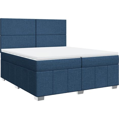 Maison Exclusive - Cama box spring con colchón tela azul 200x200 (1/5)