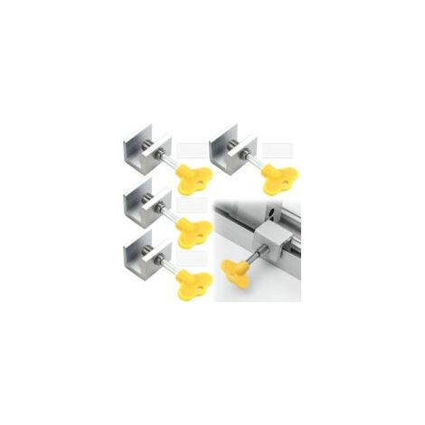 4er-Set Schiebefensterverriegelungen, Schiebefensterverriegelung, Schiebetürstopper, verstellbare Fensterverriegelung – Verstärkte Aluminiumlegierung für mehr Sicherheit Ihrer Fenster – Crezuo