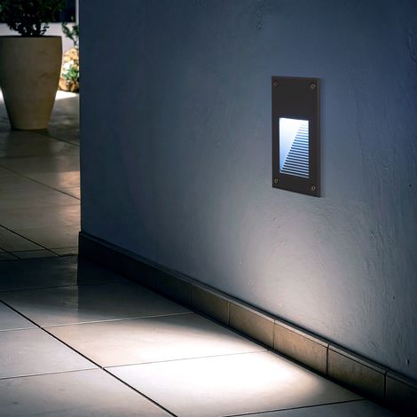 Baliza Exterior LED 3W Empotrable Pared Olite 6000K Gris Blanco Frío (1/4)