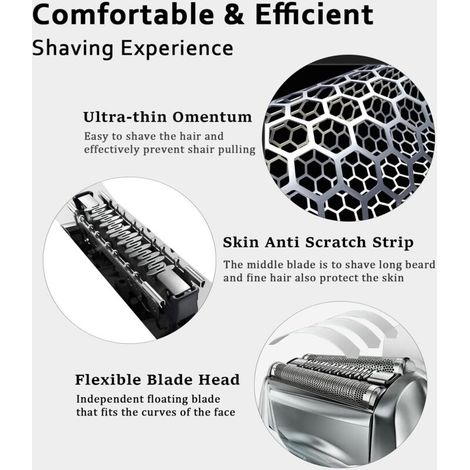 Testina da rasatura elettrica compatibile con Braun Serie 7, pezzo di ricambio per rasoi elettrici uomo, tecnologia Wet & Dry (70B) (1/3)