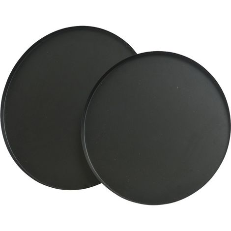 Set aus 2 mattschwarzen Stahlplatten, ø35cm. Basics