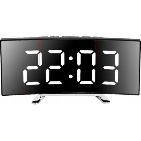 Orologio digitale, sveglia, ampio schermo LED curvo, data, sensore di temperatura (1/5)