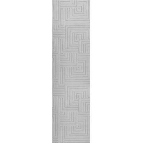 Alfombra para salón estilo moderno forma rectangular jacquard 80 x 300 cm pelo corto gris Tamirel (1/5)