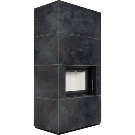 Kaminbausatz KRATKI FLOKI BOX 8 kW Ø 160 Quarzsinter OSSIDO NERO (1/5)