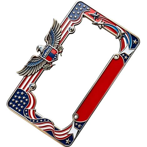 Cadre De D'Immatriculation Auto,Support Métal Drapeau Américain - Cache Voiture,pour Véhicule Camion SUV Berline Pick-Up Camping-Car Scooter Électrique Conducteur (1/5)