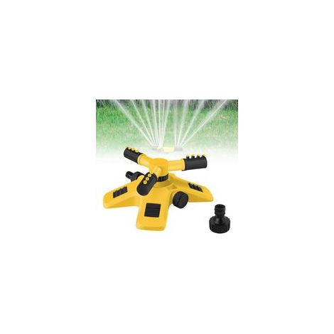 Arroseur de pelouse jaune 360° - Portée réglable, idéal pour arrosage jardin, plantes, système automatique (1/5)