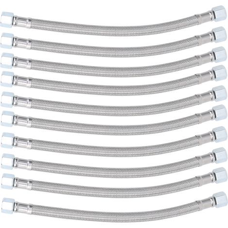 10 pièces Tuyau Flexible en Acier Inoxydable 14x1.5mm pour Compresseur d'Air, 28cm de Longueur (1/5)