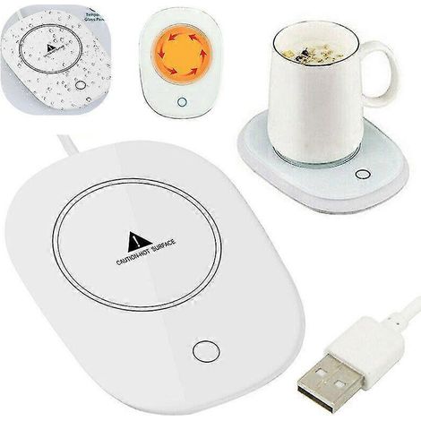 Intelligenter elektrischer USB-Tassenwärmer/Becherwärmer für Tee/Kaffee/Getränke, Heizmatte, 55/131 °F-white