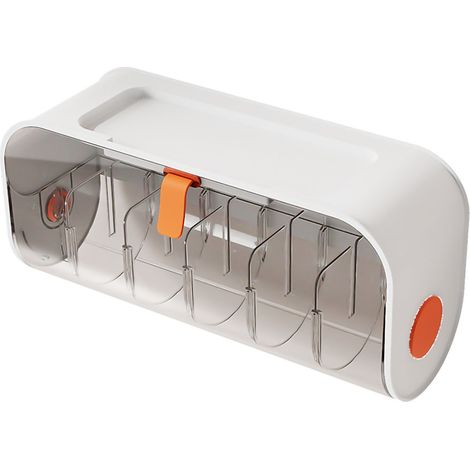 Transparente, wandmontierte Aufbewahrungsbox für Unterwäsche – Weißer Kleiderschrank-Organizer (1/5)