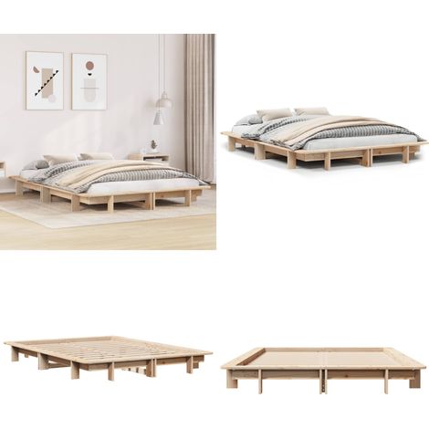 Letto senza Materasso 120x200 cm in Legno Massello di Pino - Letto in legno - Letto in pino