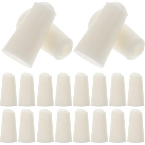 20 bouchons en silicone tubes à essai étanchéité durable blancs (1/5)