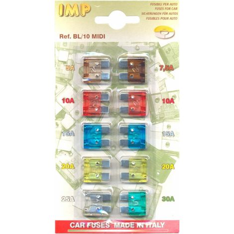 Assortiment de 10 mini-fusibles à lamelle enfichables (1/2)