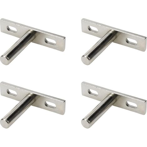 supports d'étagère flottants – Supports invisibles de 7 cm pour étagères décoratives (argent), vis et chevilles incluses (1/5)