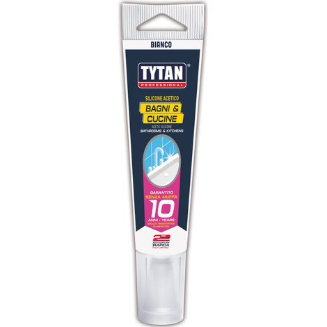 Silicone Acetico Bagni e Cucine Ml. 60 Trasparente 24 Pezzi Tytan