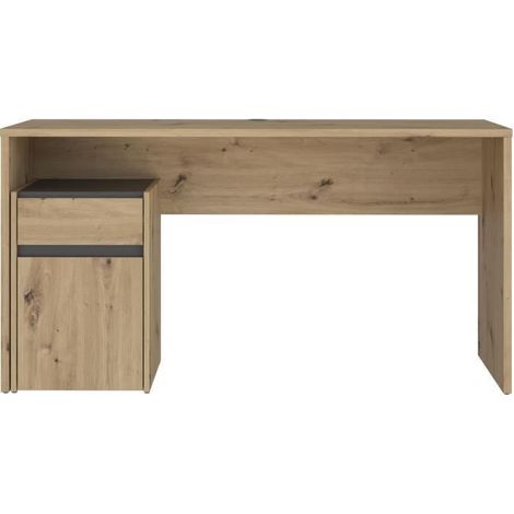 Bureau droit MODULTRICK - Chêne/Gris foncé - 140 x 52,7 x 72,5 cm (1/5)