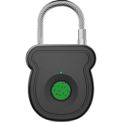 Cadenas intelligent à empreintes digitales, serrure sans clé rechargeable USB-C avec 20 utilisateurs et reconnaissance de 0,5 s pour bagages (1/5)