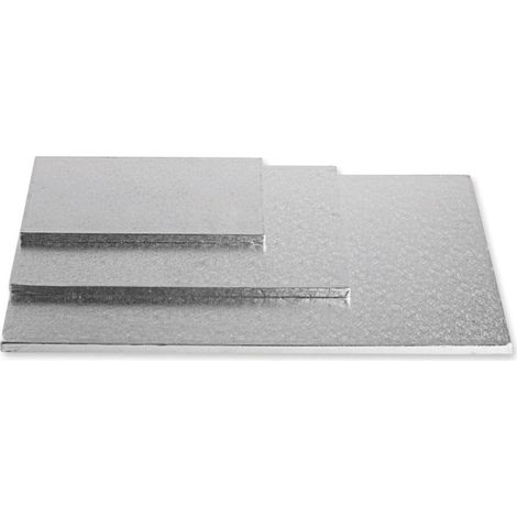 Socle à gâteau rectangulaire en argent épais, 35 x 45 x 1,2 cm