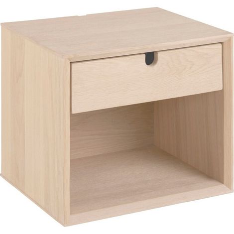 Mesilla de noche Norsica Evasoni 105 , Número de cajones: 1, Número de puertas: 0, 33x37x32cm, Aglomerado laminado, Chapa de madera natural, Muebles ya montados
