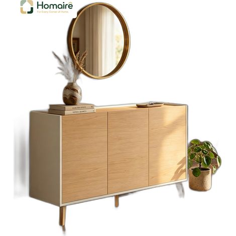Sideboard Naturholzdekor in MDF 120 x 35 x 73,5 cm HOMAIRE (1/5)