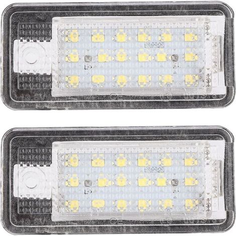 Compatible avec les feux de plaque d'immatriculation à LED Audi – Feux arrière blancs haute luminosité – 18 ampoules LED SMD haute puissance – Installation facile